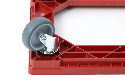 Přepravní vozík pod přepravky 600x400mm červený - kolečka 50mm - nosnost 150kg